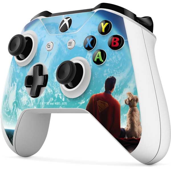 Skinit Decal Gaming Skin Compatible with Xbox One S Controller - Officially Licensed Superman 2025 Superman & Krypto Watch The Earth Design