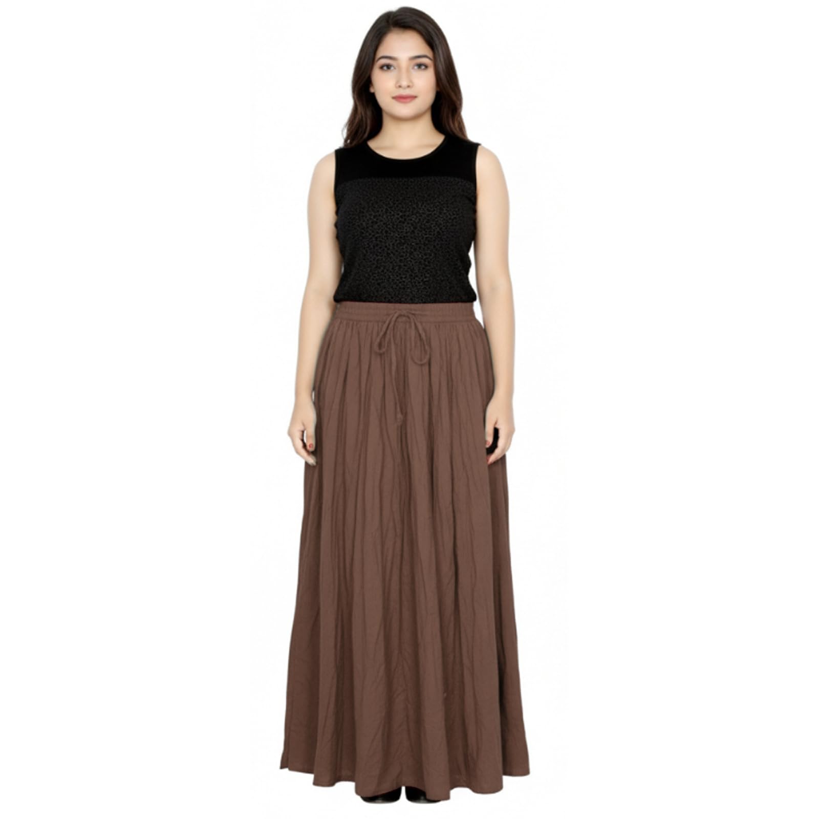 sttoffa Women Solid Color Maxi Plain Cotton Full Length White Skirt 40 inch Long Cotton Long Skirt-picture-28