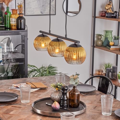 Lampe à suspension Koyoto hofstein idéale pour illuminer un salon vintage
