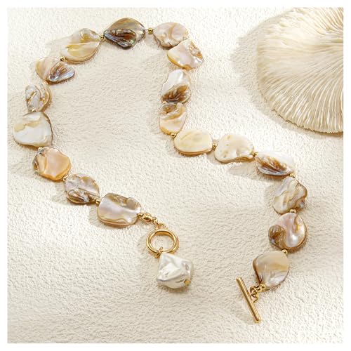 Gold Shell Pendant Necklace for Women Summer Beach Irregularly Shell Clavicle Choker Necklace Bikini Seashell Body Chain Necklace for Women3