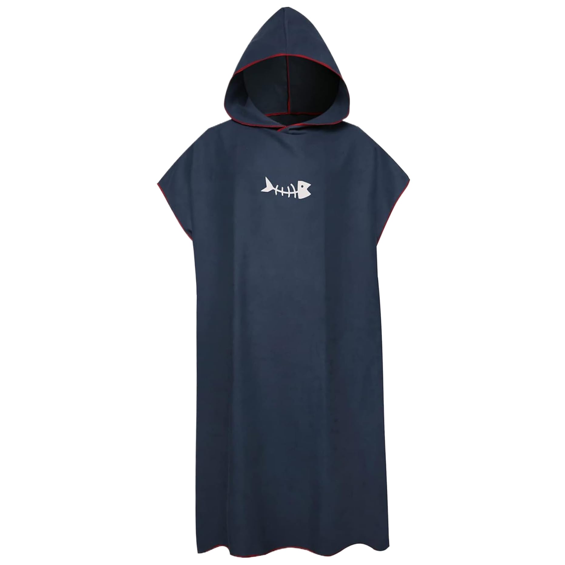 Poncho de surf absorbant bleu foncé 35x43 pouces avec capuche pour la plage