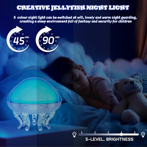 Proyector de luz de noche 2 en 1 con forma de medusa miniatura 5
