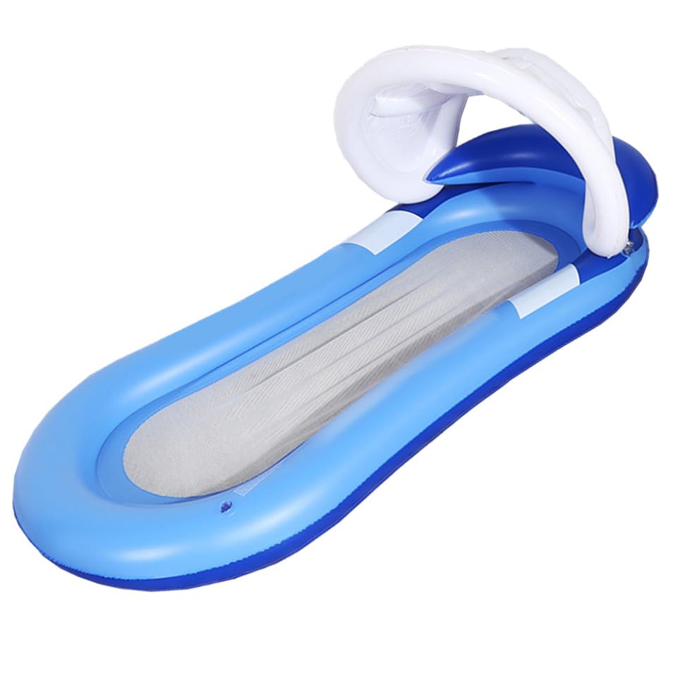 Supvox Aufblasbare Wasserhängematte mit Armlehnen aus PVC für Sommerstimmung Am Strand und See Großflächige Schwimmbett Liege mit Großer Auftriebskraft