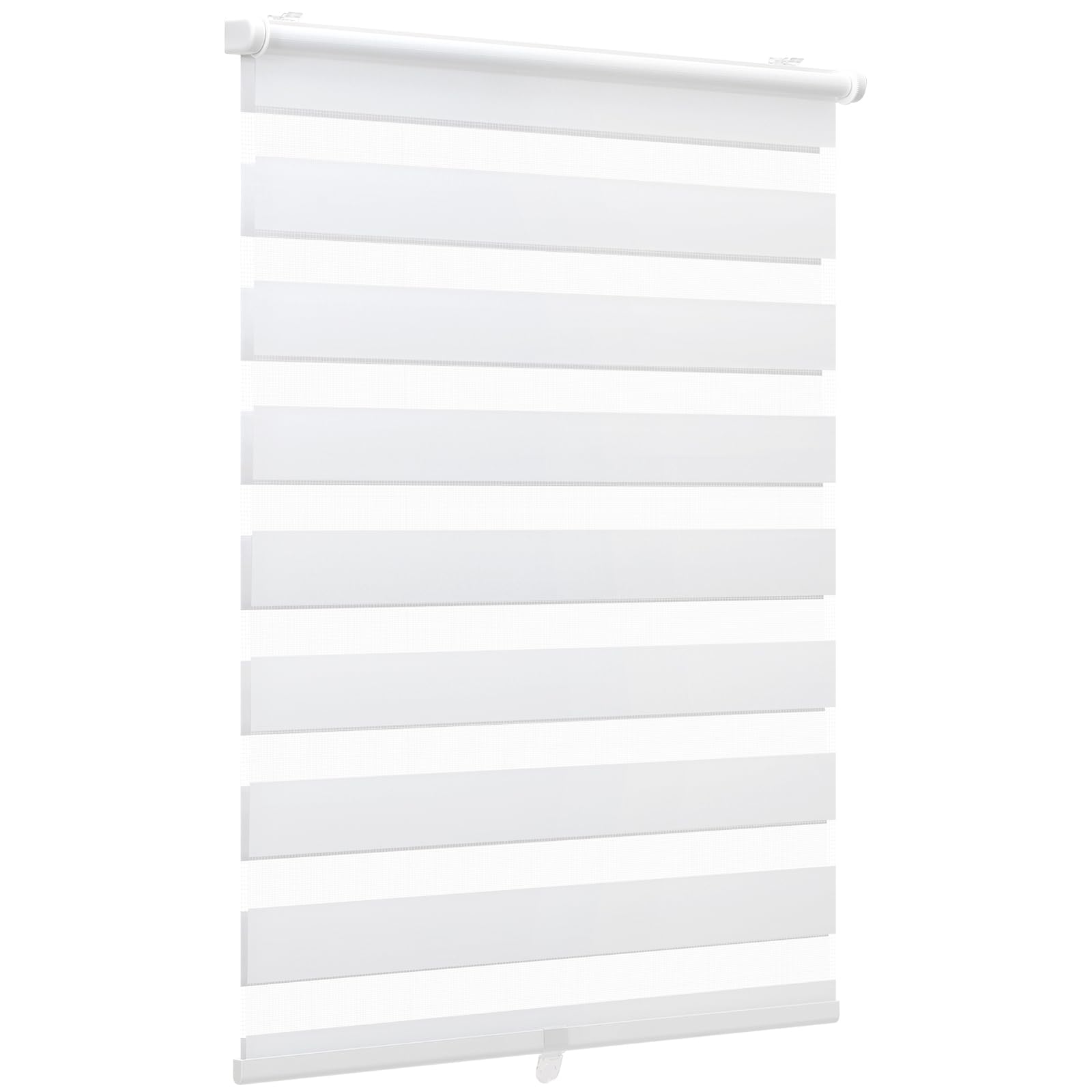 Sekey Doppelrollo Klemmfix ohne Bohren Doppelrollo Duo Rollo Schnurlos Rollo Faltrollo 85x100cm, Weiß