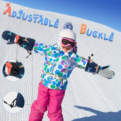 Image of BAVST Winter Kids Waterproof Gloves for Boys Girls Snow Ski Toddler Baby Mittens Outdoor for Infant Teens 1-5T