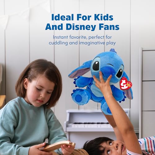 TY Disney Beanies Stitch Plüschtier - Weicher Teddy für Kinder und Babys - Kuscheliges Sammler-Stofftier, Blue