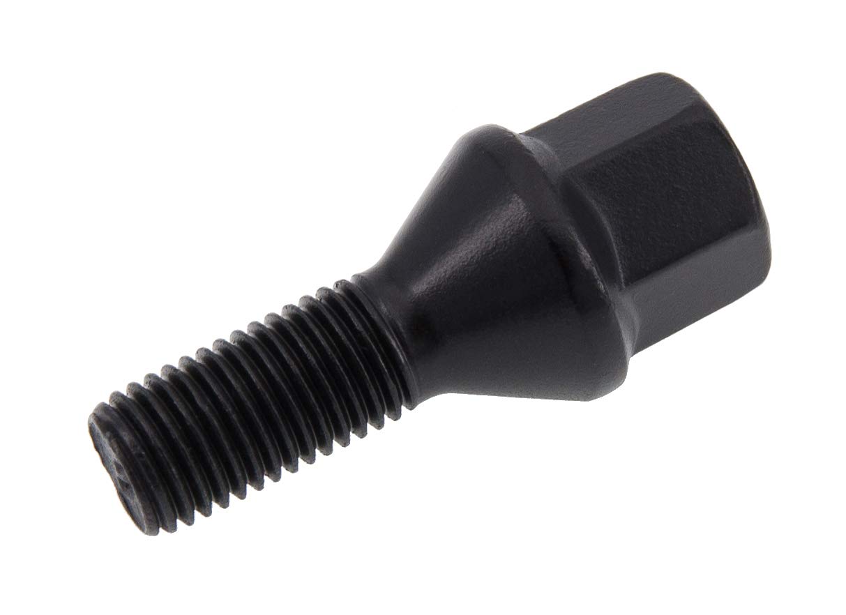 levando 20 sztuk śrub do kół M14 x 1,25 40 mm długość trzonu stożkowego 60° SW17 – zestaw sworzni kół z 20 śrubami do kół w jakości OE, do felg aluminiowych i wymiany opon, kolor czarny