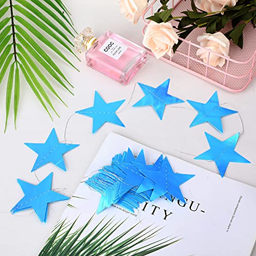 Glitter Star Garland Banner Decoration, 130 Feet Bright Star Hanging Bunting Banner Backdrop For Engagement Wedding Baby Shower Birthday Christmas Party Decor (Holographic Blue) #TOP5
