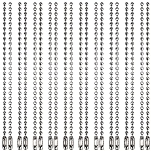 20 Pcs Bead Ball Chains 3.9 Inch Long Stainless Steel Keychain Extension Chain for Keychain Tag Chain Jewelry Making