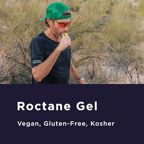 GU Energy Roctane Ultra Endurance Energy Gel, Vegan, Gluten-Free, Kosher, and Dairy-Free On-The-Go Sports Nutrition for Running, Biking, Hiking or Skiing, Strawberry Kiwi (24 Packets)
