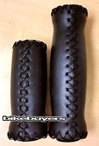 Velo Vinyl Leather Grips for Multi-Speed, 127mm & 92mm Grips - Black,