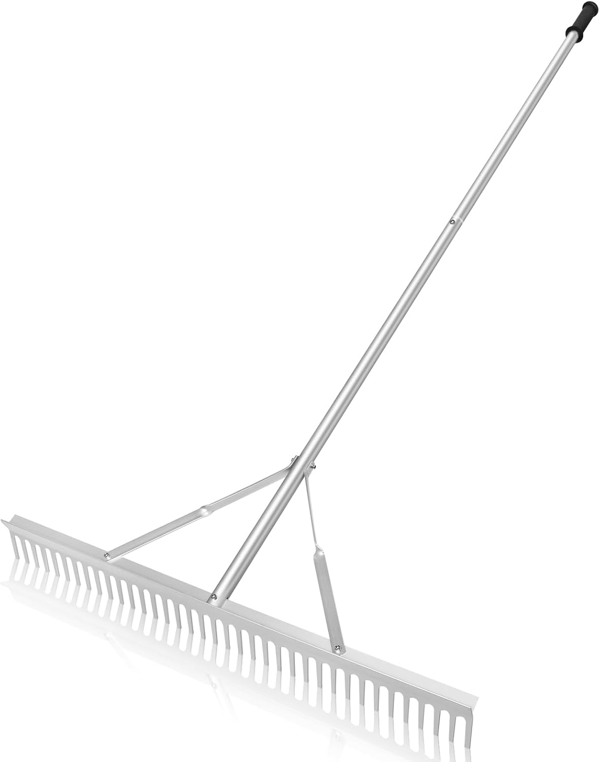 Landscape Garden Rake 36" Head Aluminum Heavy Duty Rake for Leaves Weed with 69" Long Handle for Loosening Soil Lawn Care Weeding Landscaping Tools