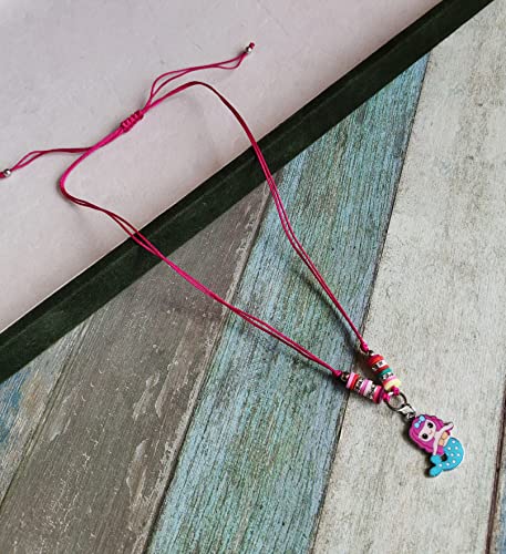 ANNA CREATIONS Thread Braided Adjustable Mermaid Pendent Necklace and Bracelet Jewellery set for Girls - Image 5