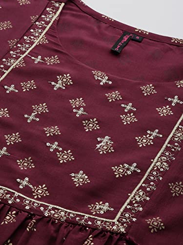 Image of ishin Silk Solid Regular Women's Kurti