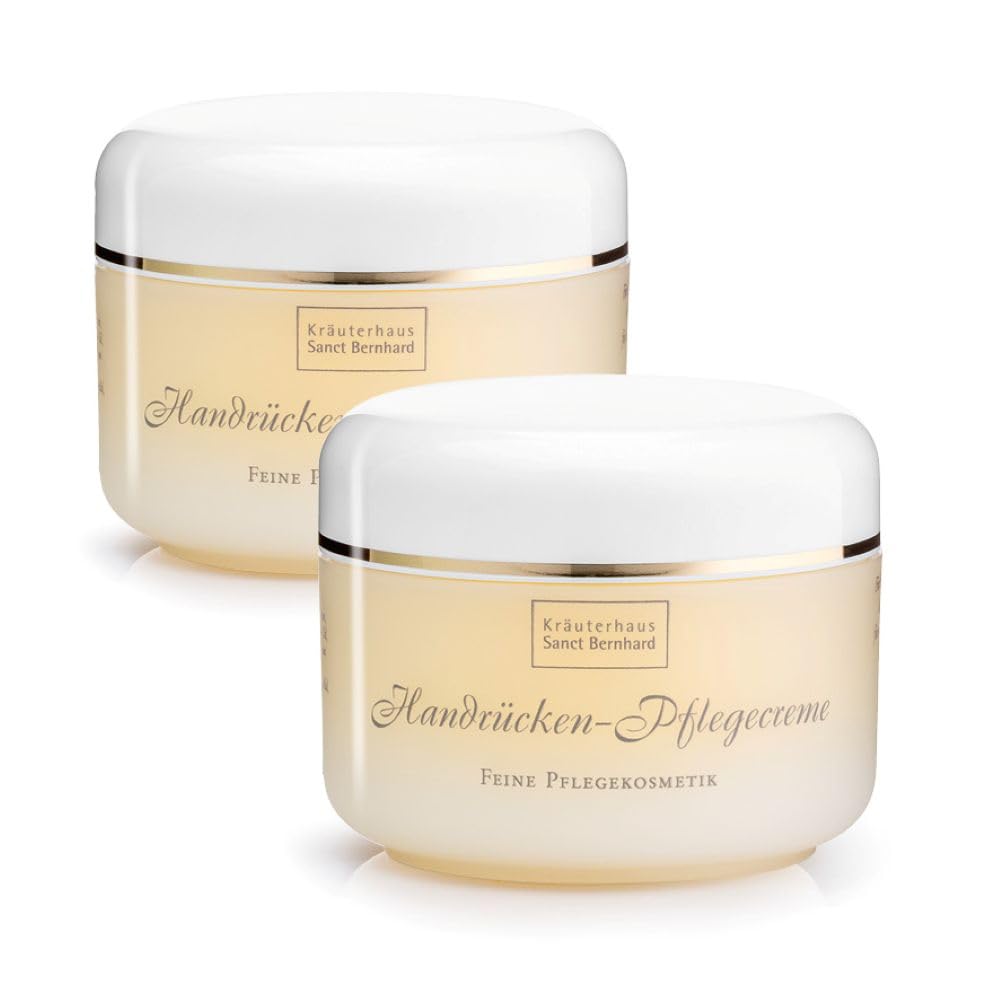 Sanct Bernhard Handcreme für sehr trockene Hände (2x 125ml) Pflegecreme mit Collagen | Intensivpflege für faltenanfällige Haut | Für Handrücken, Fingerrücken, Gesicht, Hals & Augenumgebung