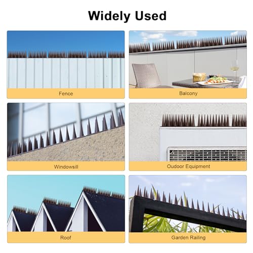 OFFO Espigões para pássaros, dispositivo Keep Birds Pigeon Woodpecker Away ao ar livre, cobre 14,7 m