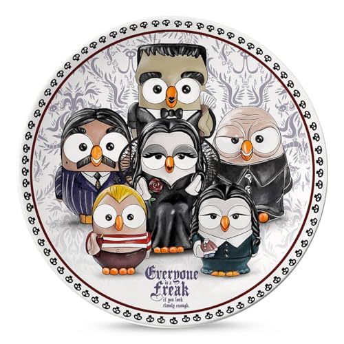 Egan Plato de pizza de porcelana The Addams Family