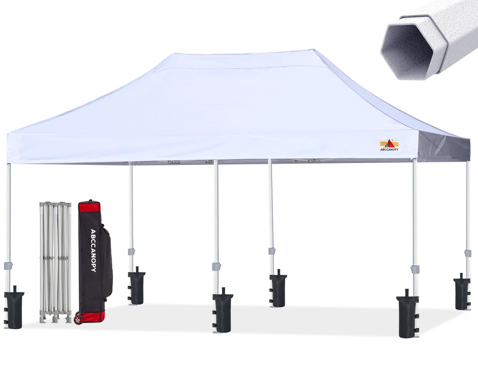 ABCCANOPY Commercial Pop Up Canopy Tent 10x20 Premium-Series, White