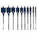 BOSCH DSB5010 Daredevil 10-Piece Standard Spade Bit Set w/ Full cone Threading and Spurred Tip , Blue