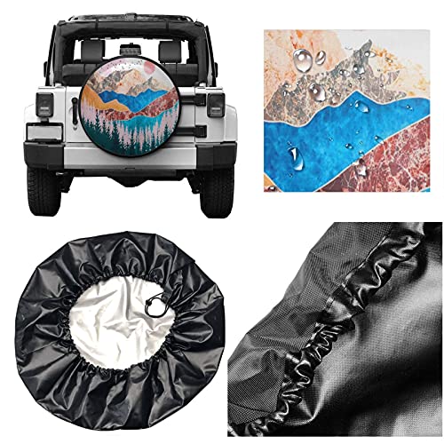 Landschap Print (29) Reserveband Cover Wiel Beschermers Waterbestendig Universele Reservewiel Band Cover Fit voor Jeep… - Image 6