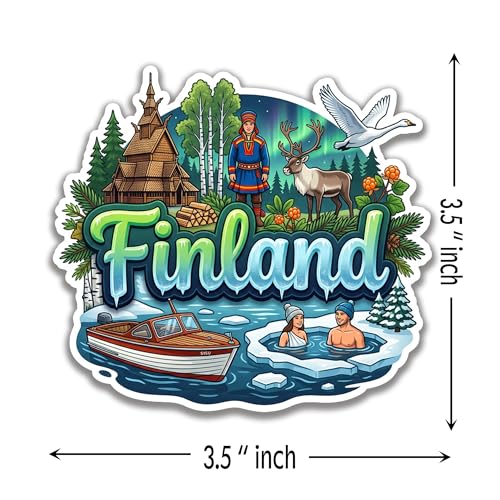 Image of Fridge Magnet - Premium Engineered Wood Souvenir Magnet, Precision Lasercut HD Print, Durable Travel Keepsake & Home Decor Gift - Finland