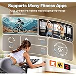 CHAOKE Exercise Bike, Quiet Adjustable Magnetic Stationary Bike for Home Cardio with App Compatible, 350LB Weight Capacity Indoor Cycling Bike with Large Seat, Dumbbell Rack, Pull Cords & LCD Display - Image 3