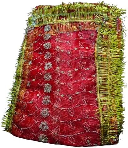 Kanjak MATA Ki Chunri Small Size/Mini Chunni for MATA Rani Set of 10 Chunnis for Navratri Puja/Navratra Pooja Chunari/Chunri/Dupatta Puja Chunni Set of 10 Pcs Red