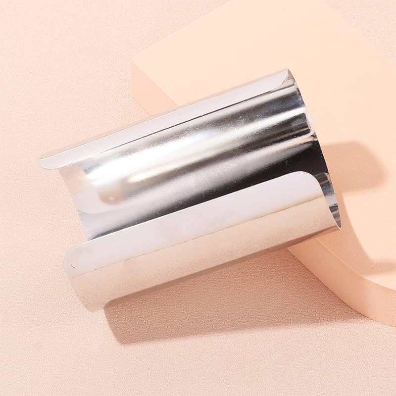 COLORFUL BLING Open Wide Cuff Bangle Bracelet for Women Lady Punk Hammered Smooth Polished Bracelet Link Chain Wristband Jewelry - Image 2