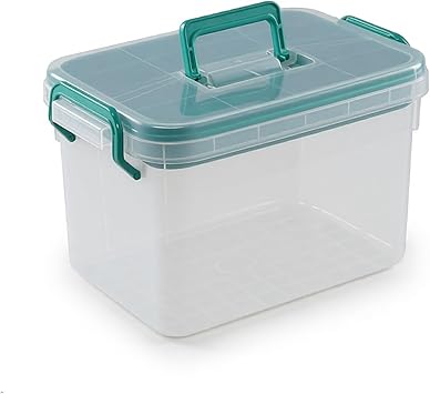 Clear First Aid Box Organizer with Compartments, Plastic Family Medical Supplies Storage Box