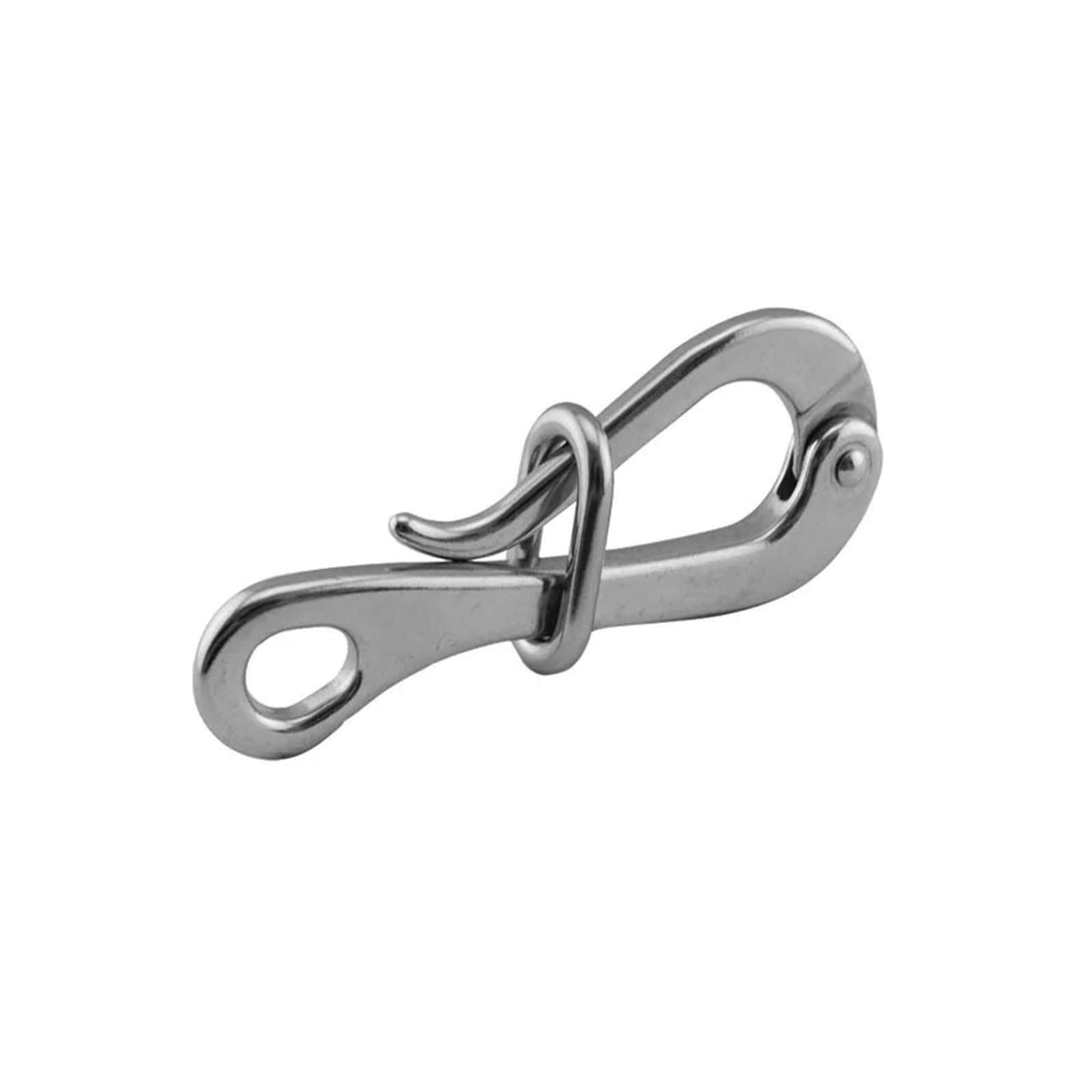 Gancio di sollevamento in acciaio Gancio In Acciaio Inossidabile 316 Con Sgancio Rapido Confezione Da 3 Argento 100mm