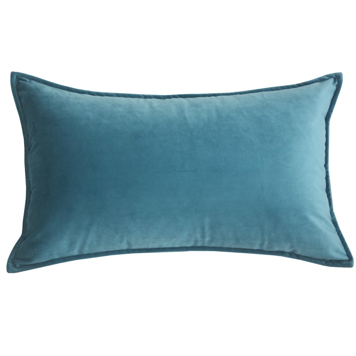 Lutanky Velvet Cushion Covers 40 x 60cm Gray-Blue Rectangle Piped Throw Pillow cases Cushion Decorative Long Pillow Covers for Sofa Couch with Invisible Zipper
