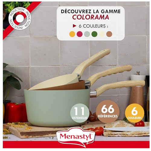 CASSEROLA MAGENTA 16 CM IN ALLUMINIO INDUZIONE MANIGLIA EFFETTO LEGNO - immagine 6