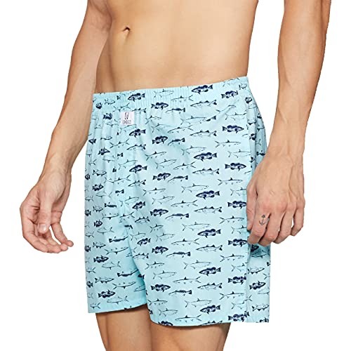 Image of Longies Pure Cotton Mens Boxers Pack of 3 Regular Shorts (LGBOXPO3V003 Aqua,Silver,Grey3361 S)