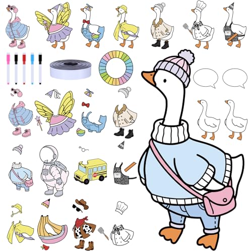 48 Pcs Silly Goose Magnetic Classroom Decor Cute Bulletin Board Ideas Back to School Decoration 2 Geese Cutouts 37 Interchangeable Dress up Class Goose Mascot Classroom Management Plan Teaching Supply