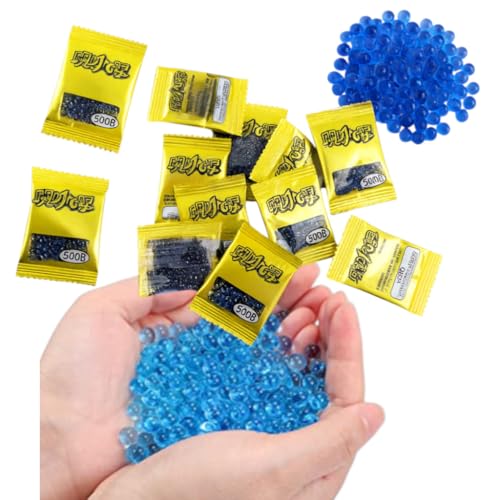 Image of SHAKTISM Water-Absorbent Gel Balls, 7-8mm, 5000 Pieces, Blue Hydrogel Bullets