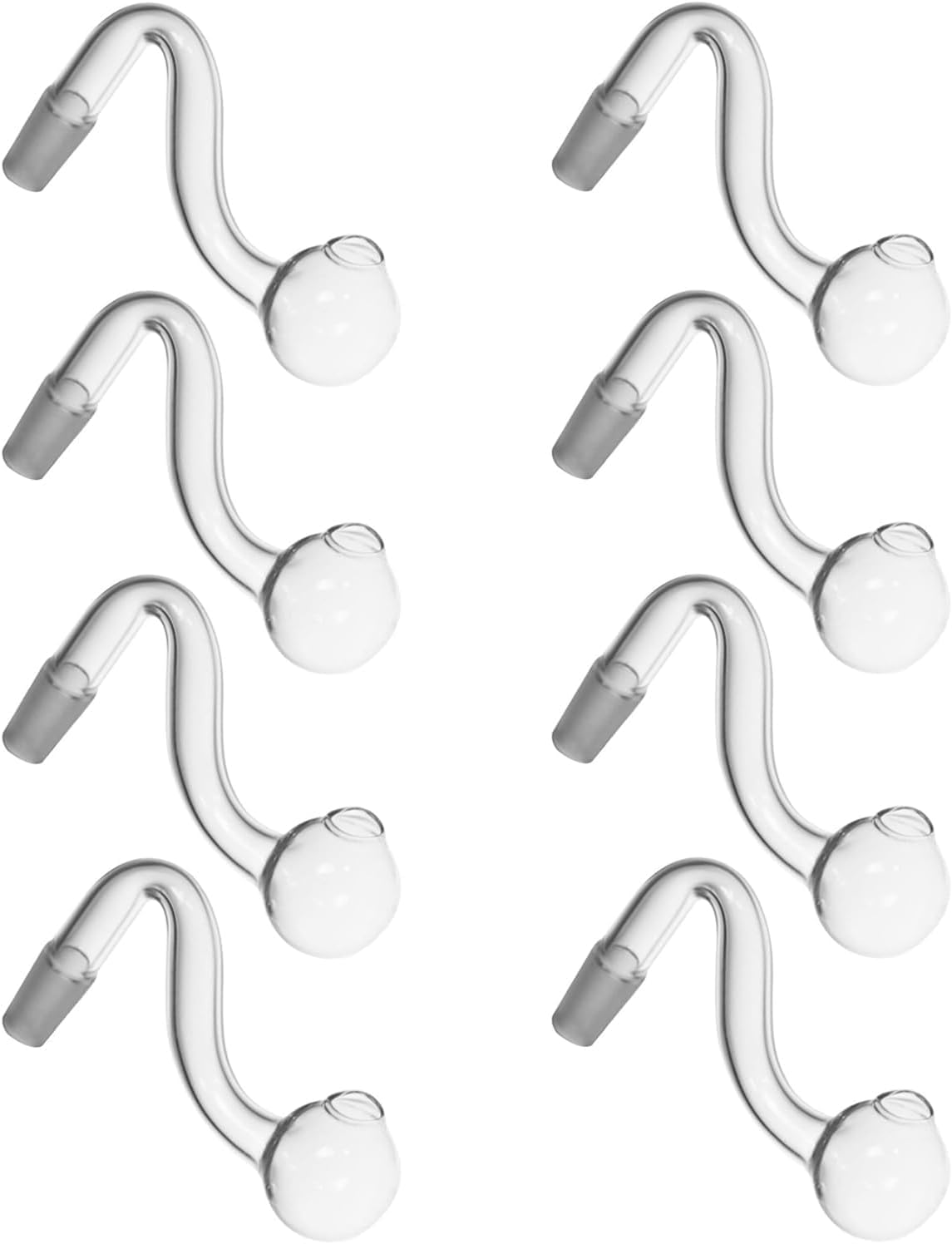 AGD LIGHTS 8pcs 10/14/18mm Male Glass Oil Burner Water Pipes Bong Adapter Clear Thick S Bowl for Glass Pipes Thick Water Pipes (18mm)