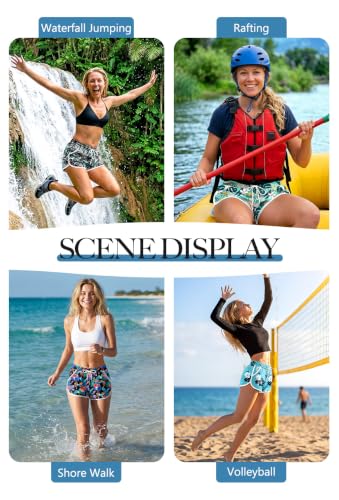 Image of For G and PL Women Summer Floral Beach Boardshorts with Pockets Swim Trunks