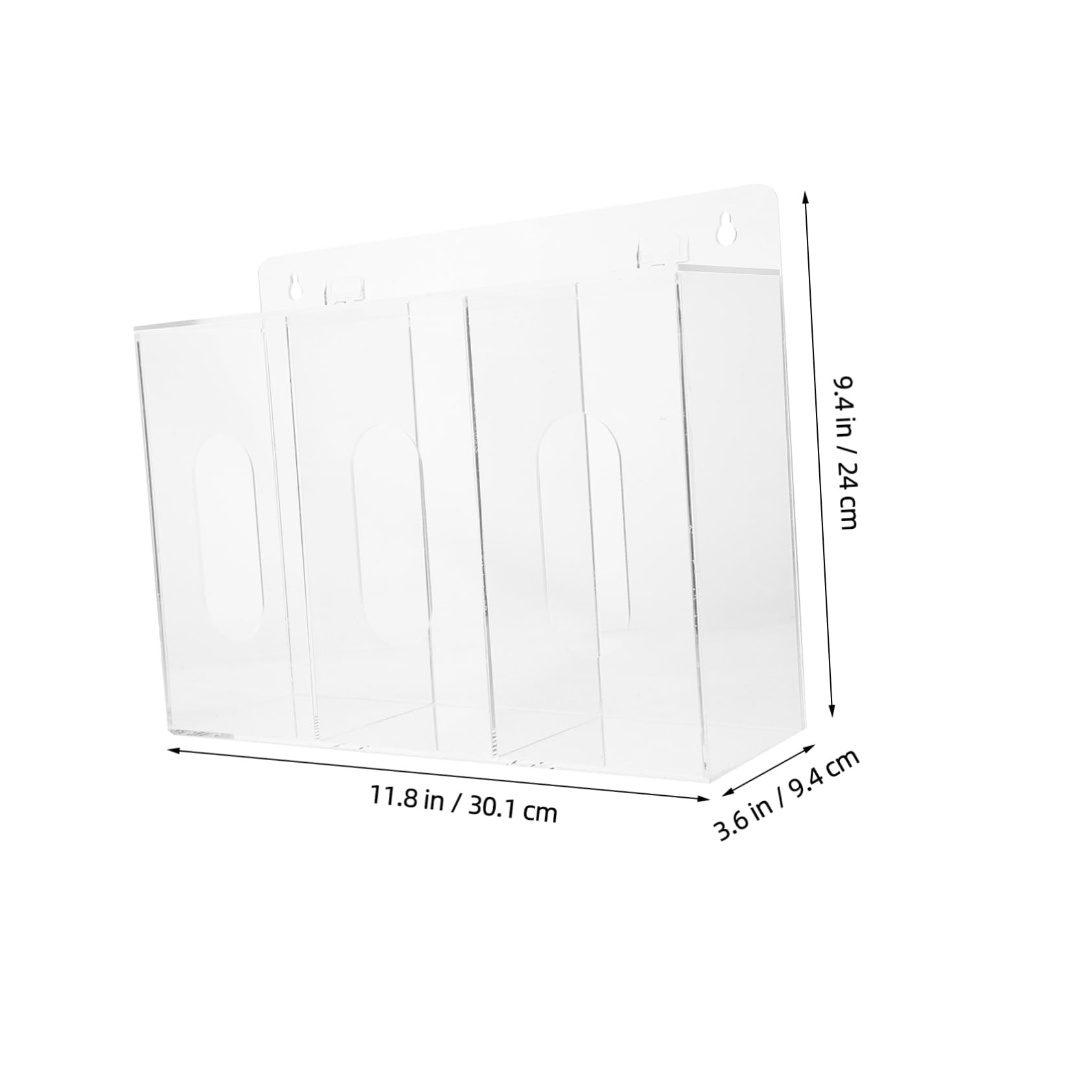 STOBAZA Acrylic Glove Dispenser Wall Mount 3 Grids Storage Box for Lab Mask Holder Wall Mount Gloves Dispenser