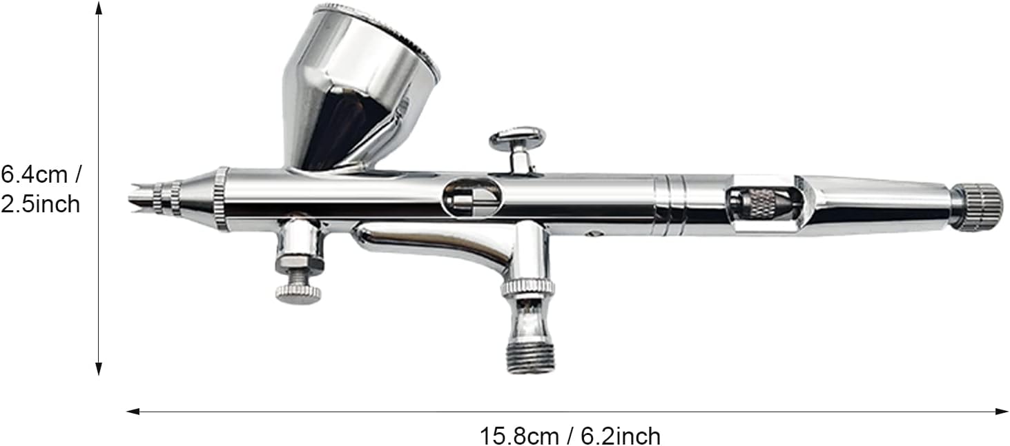 LEFUTUR Gravity Feed Spray Gun Dual Action Paint Multi Purpose Spray Gun Kit Set,0.3mm Tip and 1/3 oz. Fluid Cup Versatile Kit Spray Auto Graphics Spray Auto Art Hobby Cake