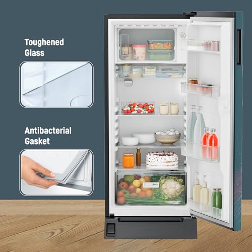 Image of Liebherr 202L 5 Star Inverter, Direct Cool,Handsfree Open with Foot Pedal,Pocket Handle,Single Door Refrigerator,20 Yrs Warranty on Compressor, Freezer 22L, Vegetable Organiser,Teal string(2024 Model)
