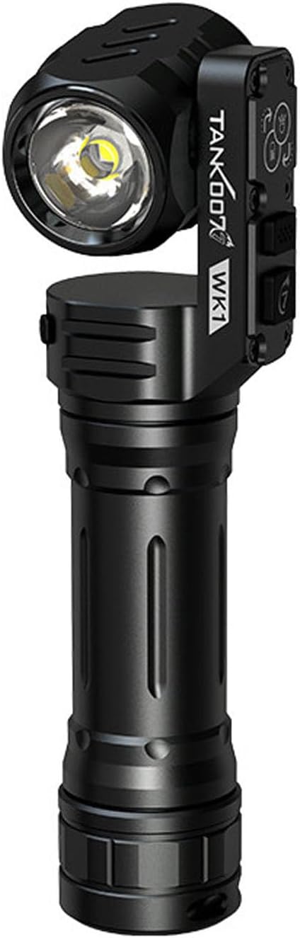 Tank007 WK1 1400Lumen EDC Flashlights High Lumens Type-C Rechargeable Magnetic Flashlight 180 Degree Working Light,6 Mode white Spotlight Floodlighting Combo,IP67 Waterproof for Emergencies Camping