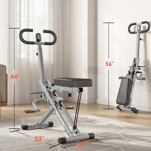 Image of SogesHome Squat Machines Rowing Machine for Home, Foldable & Full Body Exercise Workout Equipment with Adjustable Resistance Bands for Women, Row and Ride Squat Machine for Glutes and Abs, 330 LBS