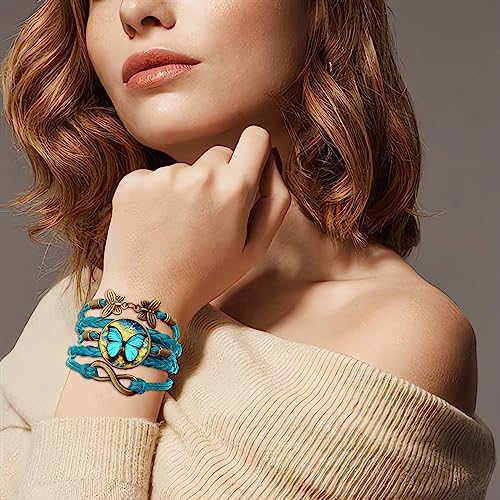Image of Boho Sunflower Gifts Sunflower Leather Bohemian Bracelet Birthday Gifts for Women Teens Granddaughter Wife Daughter Mom Friendship Bracelets for Her