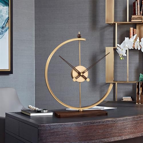 Reloj de cobre de lujo con base de madera elegante para oficina 6