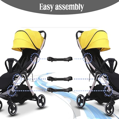 Verbindungsstücke für Kinderwagen, 3 Zwillings-Kinderwagen-Verbindungs, Sicherheits-Doppelschirm-Verbindungs, Universals Connecting Set- Kinderwagen, Zwei Kinderwagenverbind (Schwarz)