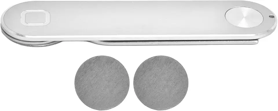 EBTOOLS Suporte para celular, clipe de alumínio ajustável no suporte para celular, armazenamento de controle remoto de TV, para laptop, smartphone, monitor de computador (prata)