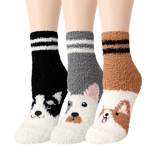 Image of Benefeet Sox Womens Fuzzy Socks Girls Cute Slipper Sock Funny Fluffy Winter Warm Soft Cozy Plush Indoor Sleep Sock