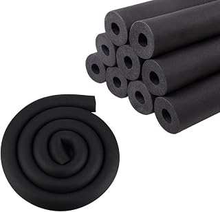 Zangboer 3/4 Inch Foam Pipe Insulation Tubing (6FT Black Nitrile Rubber) - Flexible Protection for Pipes, Tools, Guitar Racks & Fitness Gear