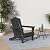 KINGYES Folding Adirondack Chair, HDPE All-Weather Patio Chairs, Wooden Textured Lawn Chair for Poolside, Backyard, Deck, Fire Pit, Black
