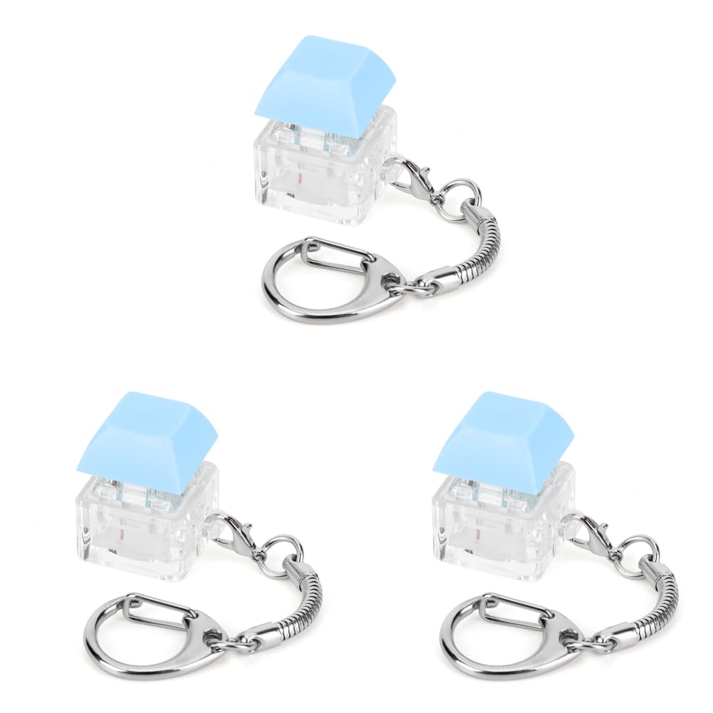 KOBONA Keyboard Keychain Decompression Button Stress Relief(Light Blue)